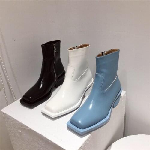 Women Ankle Boots High Quality Winter Shoes Chelsea Boots Ladies Low Heels Platform Shoes Elegant Female Zip Martin Booties