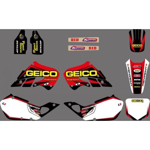 0514 NEW STYLE Red &White TEAM DECALS GRAPHICS & BACKGROUNDS For Honda CR125 1998-1999 CR250 1997 1998 1999 CR 125 250