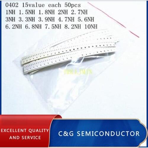 15value each 50pcs 0402 inductor kit 1NH 1.5NH 1.8NH 2NH 2.7NH 3NH 3.3NH 3.9NH 4.7NH 5.6NH 6.2NH 6.8NH 7.5NH 8.2NH