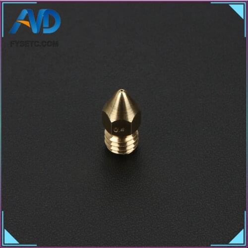 2pcs New Arrival Zortrax M200 Nozzle 0.4mm Brass Nozzles For Brass Steel Bore 3.5mm Screw Thread M6 Print Head For 3D Printer