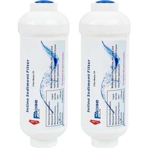 2 pack of 6" Inline Sediment Filter for diode lasers, RO System, Icemaker, Refrigerator and so on