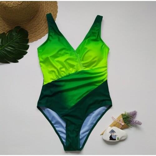 2021 new ladies swimwear bikini rainbow gradient color fat lady plus size fat lady one-piece swimsuit bikini XXXXXL