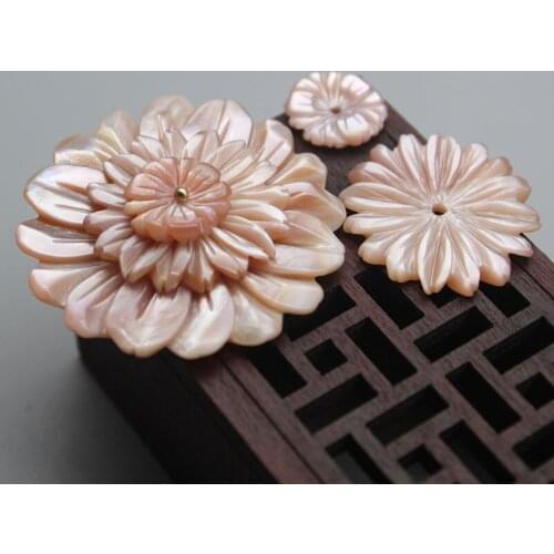5pcs / bag natural mother-of-pearl pink pearl daisy flower loose beads jewelry making handmade DIY brooch earrings accessories