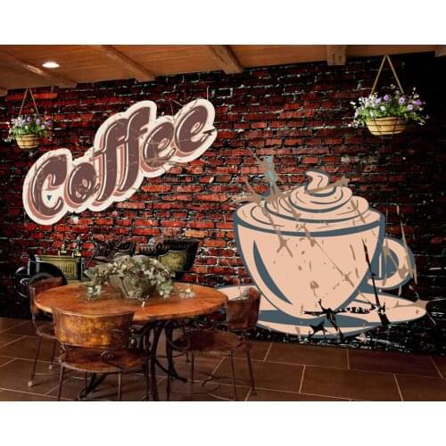 Free Shipping Nostalgia Cafe Wallpaper Mural Personality Customized 3D Background Wall Painting Bar KTV Kitchen Photo Wallpaper