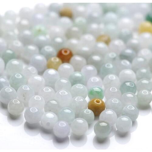 Wholesale AAA level 6/8/10/12mm Natural White Jadeite Beads Scattered Beads String Manual DIY Accessories Jades Stone Jewelry