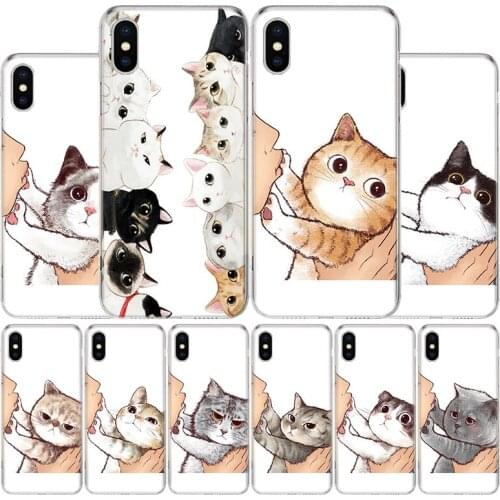 Kiss lovely Cats Cover Phone Case For Apple iphone 11 12 Pro XR X XS Max 7 8 6 6S Plus + 7G 6G 5 SE 2020 Coque Popular