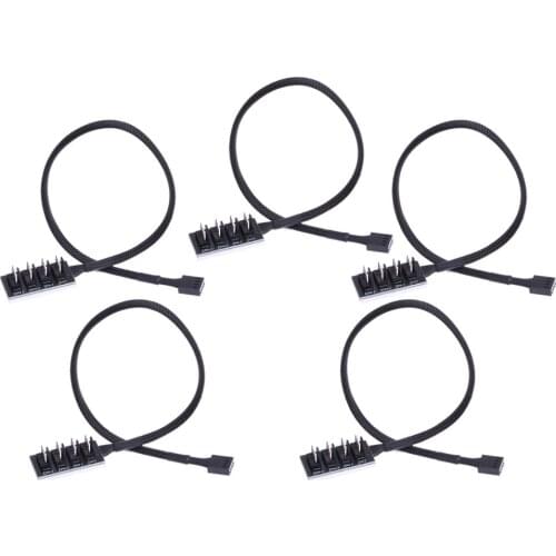 Host Case PC Cooler Cooling Fan Power Cable 1 Female to 4 Male 4Pin Socket 4-Port Fan Hub Splitter for Multi Way PWM Fan PC DIY