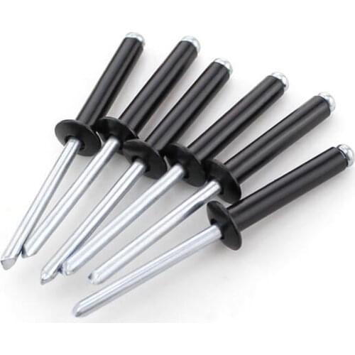 100pcs M4x20 Black Aluminum Pop Blind Rivet Core Pulling Decoration Rivets / Nails