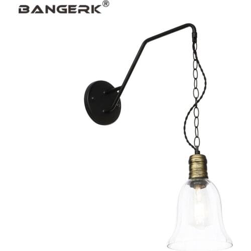 Retro Loft Decor Wall Lights Iron Glass Antique LED Wall Lamp Sconces Edison Bedside Wall Light Fixtures Home Lighting Wandlamp