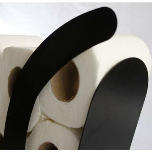 Black Cat Toilet Roll Holder Bathroom Free Standing Metal Kitten Storage P15D