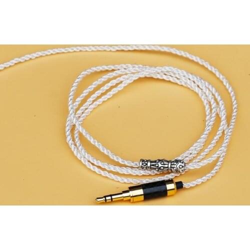 DIY earphone wire silver plated cable 4 shares 1.3meters