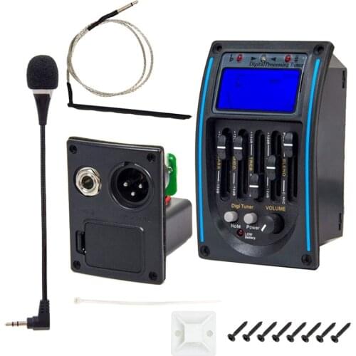Equalizer Acoustic Guitar Pickup Preamp System W/ LCD Screen & Microphone