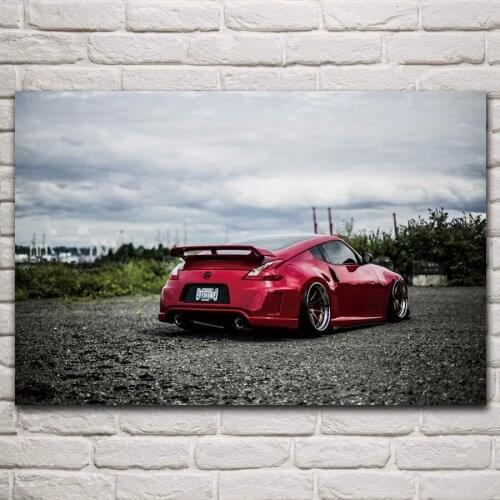 Red Fairlady supercar Z sport car vehicle artwork living room home art decor wood frame fabric poster KP655