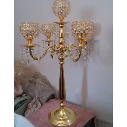Top rated 75cm (H) Wedding candelabra with K9 crystal inside Wedding Centerpiece Table centerpiece 10 pcs/lot