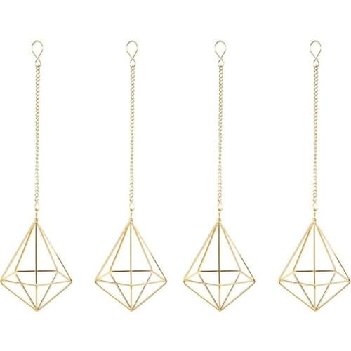 4 Pcs Nordic Style Hanging Tillandsia Air Plant Rack Wall Hanging Geometric Metal Tillandsia Air Plants Rack Holder