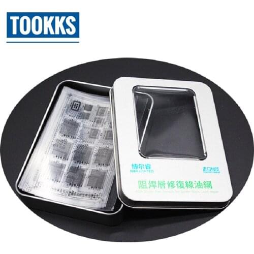 6 Pcs/set efix IP BGA Stencil Solder Mask Ink Tool Kit Green Oil Net for iPhone6 6S 6P 7P iPad NAND Flash Power Wifi Touch IC
