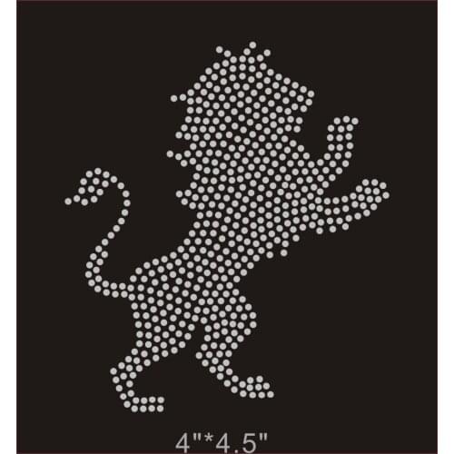 Standing lion ball hot fix rhinestone transfer motifs iron on crystal transfers design iron on applique patches for shirt dress