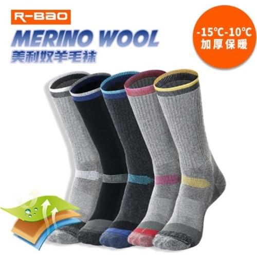 2 pairs/lot NEW Sports Socks R-BAO RB3334 Warm30% Merino Wool Men Women Skiing Socks Outdoor Climbing Hiking Socks