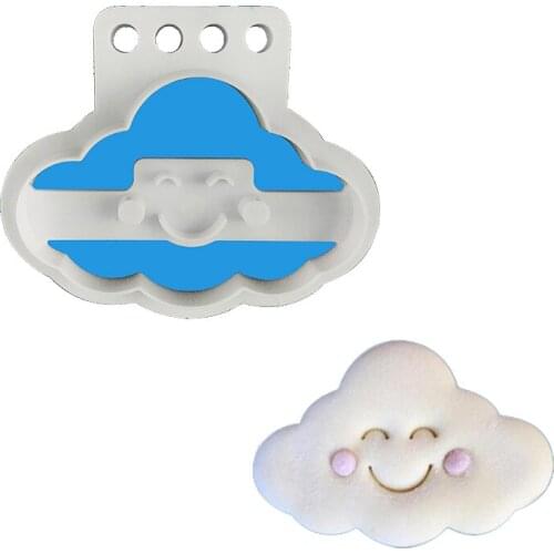 New Cloud Cookie Cutter Plastic Biscuit Knife Baking Fruit Cake Kitchen Tools Mold Embossing Printing