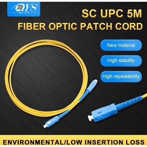 SM SX 2mm PVC 5M 9/125um Singlemode FTTH Fiber Optic Jumper Cable SC/PC-SC/PC Fiber Optical Extension Patch Cord