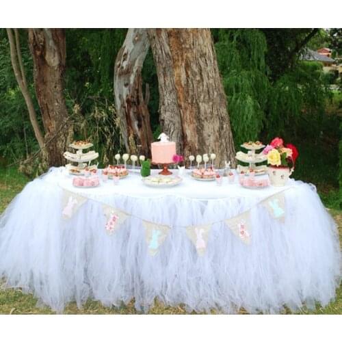 Yarn Tutu Table Skirt for Party Table DIY Decoration Christmas Wedding Party Tutu Tablecloth Tulle Table Skirt Table Cloth