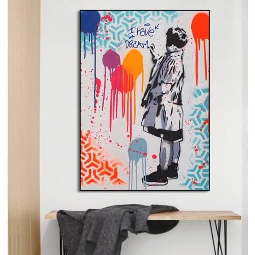 Modern Abstract Graffiti Colorful Street Wall Art Canvas Painting Posters and Prints Picture for Home Room Decor (No Frame)