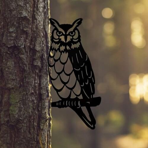 Steel Owl Decoration Metal Art Garden Decoration Yard Silhouette Outdoor Metal Tree Garden Stakes Home Decor Tuin Decor