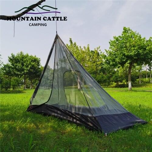 Extra Big Pyramid Inside Tent Ultralight Rodless Backpacking Mesh Tent Outdoor Camping Travel Tourist Pyramid Teepee Summer Tent