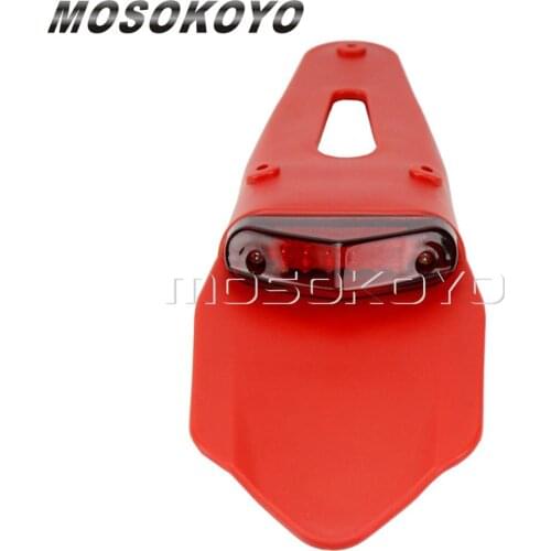 LED Rear Fender Tail Light For Suzuki Honda CRF XR TTR EXC Enduro Dirt Bike Universal Brake Taillamp w/ License Plate Holder