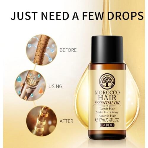 Hair Care Moroccan Pure Argan Oil Hair Essential Oil For Dry Hair Types Multi-functional Hair Care Products For Woman 17ML