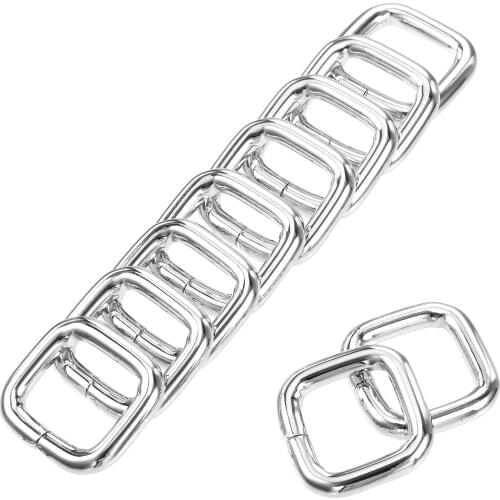 Uxcell Metal Rectangle Ring Buckles 17x16mm for Bags Belts DIY Silver Tone 20pcs