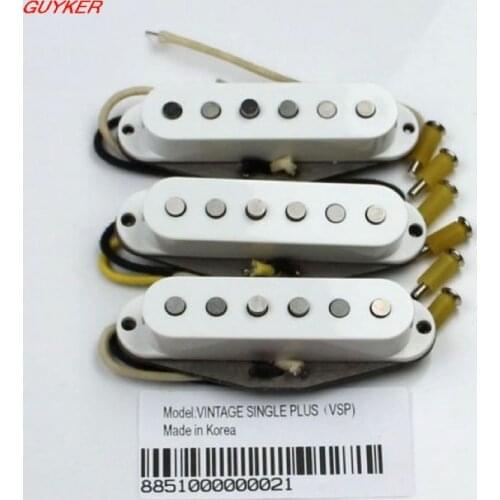 Vintage single plus Electric guitar pickups three single white aluminum nickel cobalt single coil pickups