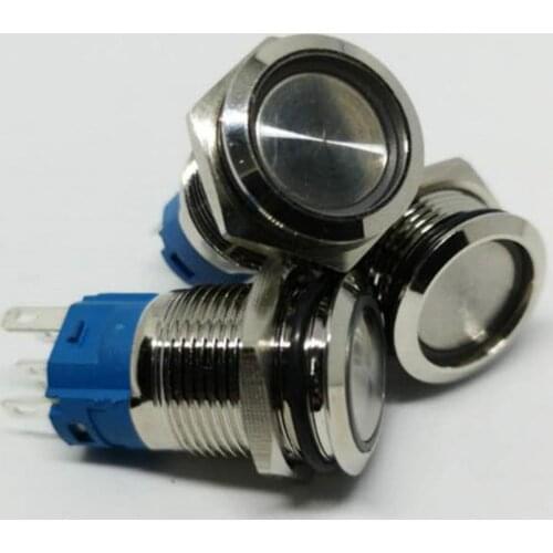 Waterproof 16mm Metal Self-Locking Switch Button with Bright LED Light Lamp Button Switch Battery Car Auto Machinery