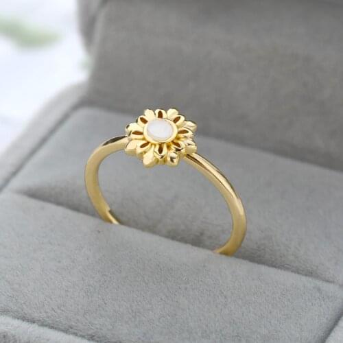 Vintage Summer Rings For Women Stainless Steel Flower Finger Rings Two Colors Accessories Jewelry Gift Best Friend Mom Femme
