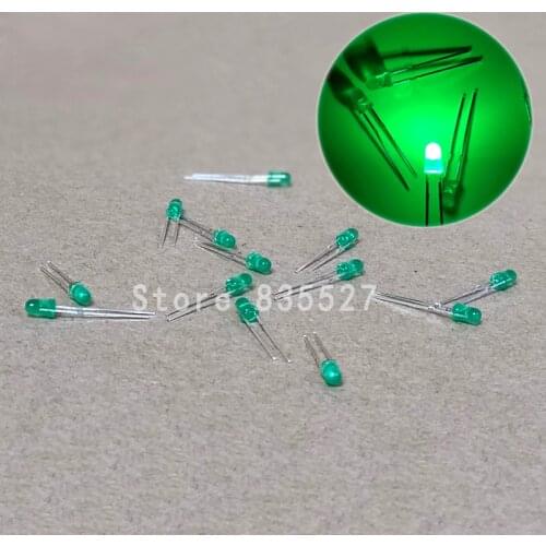 100pcs/lot 3mm emerald green in color DIP Round LED light emitting diode short legs DIY lights LEDS Light Beads New original