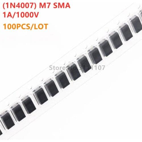 100PCS/LOT DIODE M7 1N4007 SMD 1A 1000V Rectifier Diode NEW