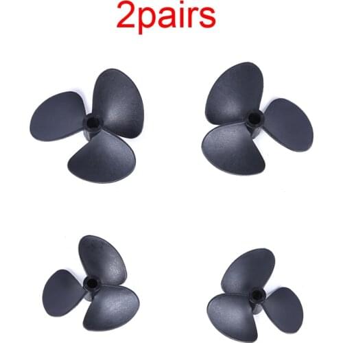 2Pairs 3 Blades Propeller Diameter 80mm/100mm Three-Leaf Paddle Hole 8mm/10mm L R Props for RC Tug Bait Boats DIY Spare Parts