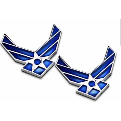 2pcs 3D Metal U.S. Air Force USAF Wings Car Trunk Emblem Badge Decal Stickers