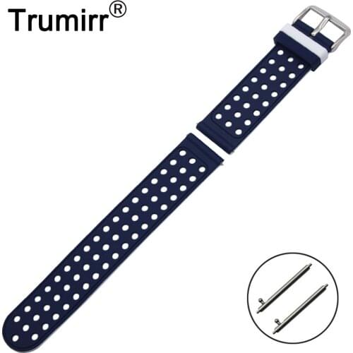 20mm Sport Rubber Silicon Watchband for Fossil Q Gazer Ticwatch 2 Withings Steel HR 40mm Quick Release Bracelet Strap Belt Band