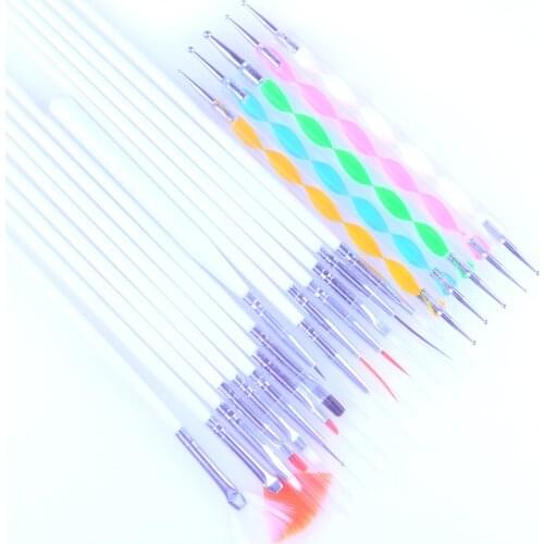 20pcs/set Nail Tools Nail Brush Dotting Painting Drawing Pen Nail Art Brush Gel Polish Brushes Tools Gel Painting Pen