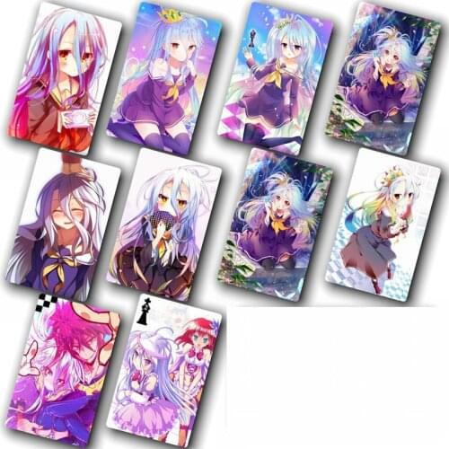200pcs/lot Anime NO GAME NO LIFE Crystal Card Sticker Waterproof Colorful Classic Fan Collect DIY Stickers toy gift