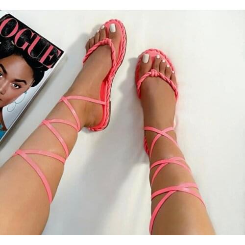 2021 Summer New Flat Sandals Flip Flops Solid Color Womens Shoes Strap Outdoor Beach Sandals Plus Size