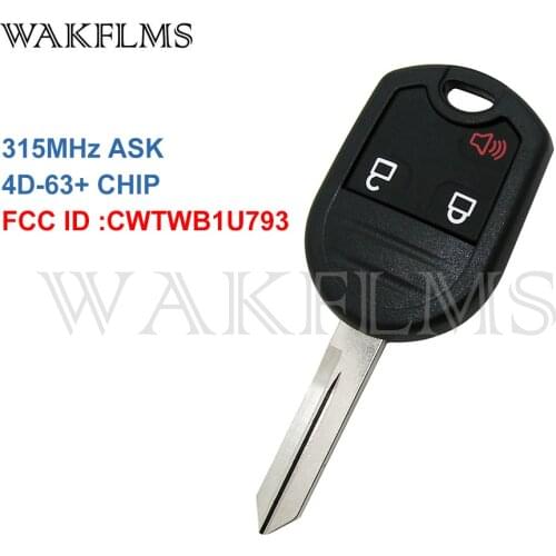 3btn remote Key fob 315MHZ For Ford Edge Escape Expedition Explorer Fusion Mustang Taurus 2005-2011 with 4D63 Chip CWTWB1U793
