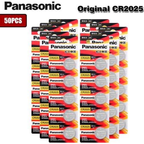 50PCS Original PANASONIC CR2025 Button Cell Battery 3V Lithium Batteries for Watch Toys Computer Calculator Control CR 2025