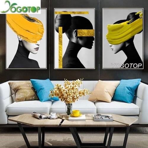 Diy Diamond Painting 5D Full Drill mosaic Diamond Embroidery Fashion Creative Masked Abstract Woman girl Wall Art 3pcs/set ML970