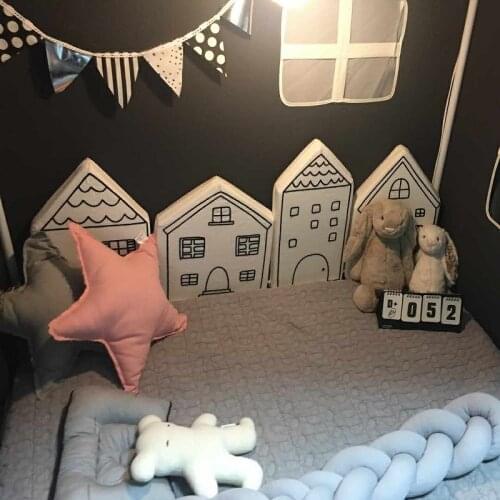 4Pcs Baby Bed Bumper Baby Bed Rail Guard Newborns Bed Cot Crib Protector Baby Bedding Set INS Nordic Kids Room Decoration