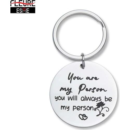 Engraved Keychain for Best Friend Gifts You Are My Person Key Ring Friendship Gifts for Him Her Women Men Teen Girl