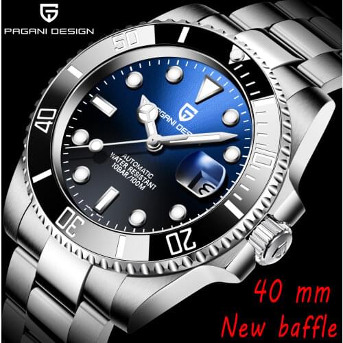 2021 PAGANI DESIGN 40mm Luxury Mens Wristwatch Stainless Steel Automatic Mechanical Watch Top Brand Mens Waterproof Date Clock