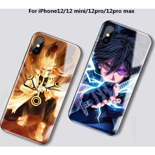 Phone Cover For iPhone 12 iPhone 12 Pro iPhone 12 Mini iPhone 12 Pro Max Case Glitter Luminous Glass Anime Cartoon Luxury Funda