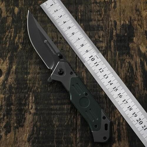 CM96 Green Handle Folding Knife 7CR17Mov Steel Blade Tactical Camping Survival Pocket Knife EDC Hunting Multifunction Tool